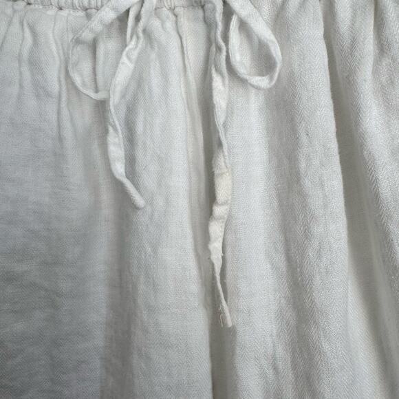 J. Crew Women's Linen Pants Size 00 White Pull-On Elastic Waist Beachy Coastal - Picture 5 of 14